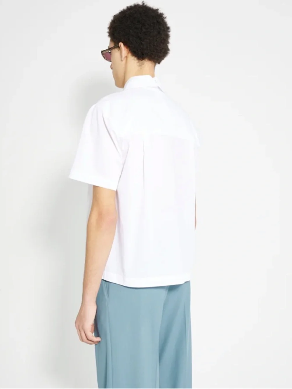 Olly Shinder White Vanishing Tie Shirt Made in England Cotton Men's Large - Picture 3 of 9